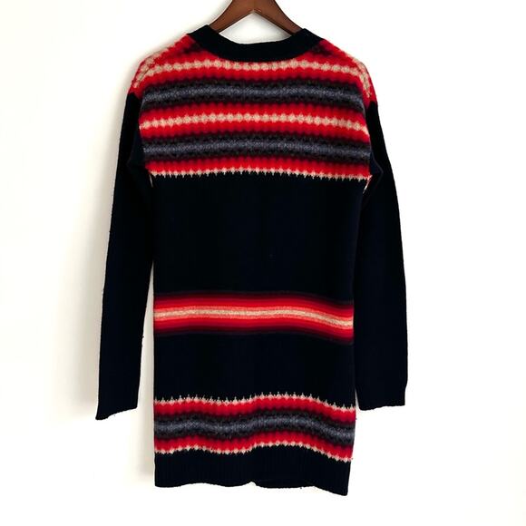 Gap lambswool cardigan with pockets women's size small dark blue bright stripes - Picture 6 of 7